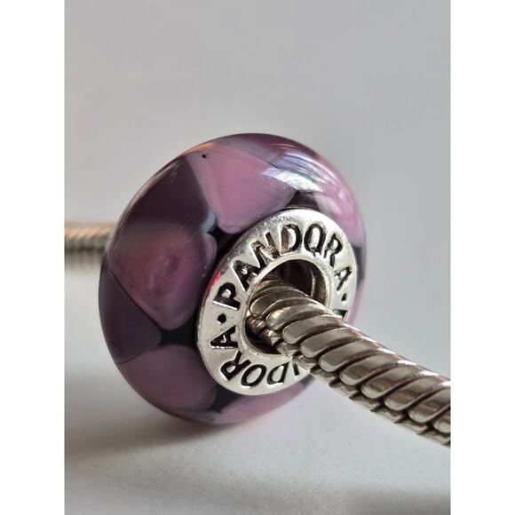 Pandora Ale Sterling Silver 925  Captivating Purple Murano Glass Charm Bead - Picture 1 of 4